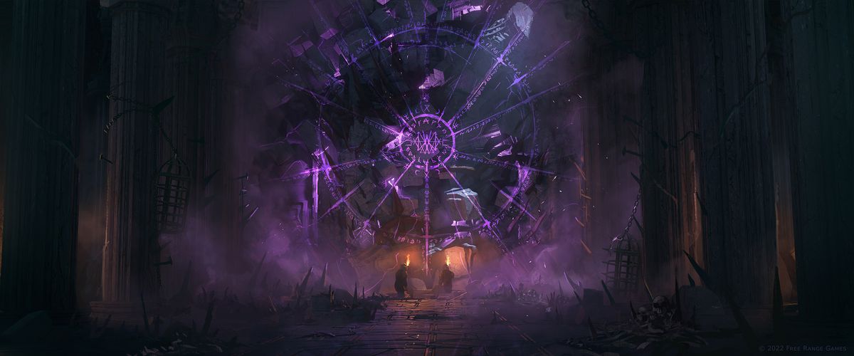 Concept art for Return to Moria showing caverns