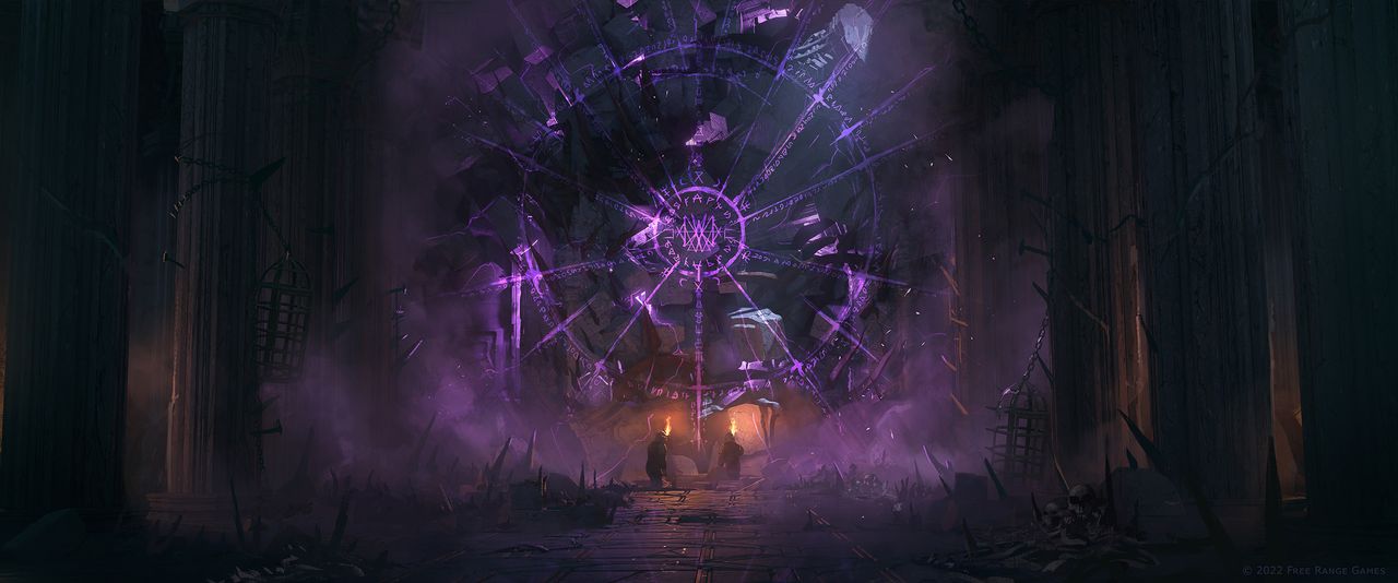 Concept art for Return to Moria showing caverns