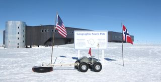 Robots are being used to traverse the Antarctic ice.
