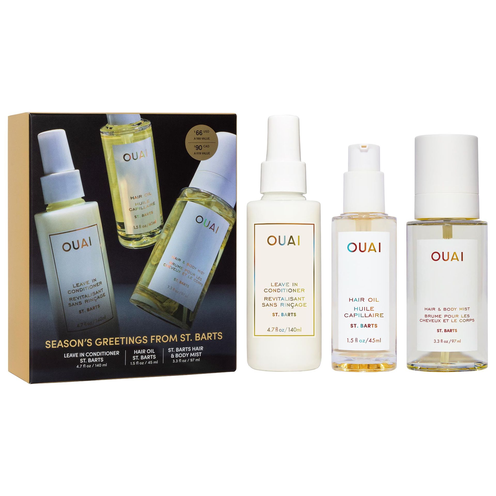 St. Barts Hair & Body Mist, Leave in Conditioner & Hair Oil Gift Set