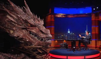 Colbert interviews 'fiscal conservative' Smaug, who blames 'liberal Hollywood bias' for bad-guy casting
