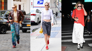 Gigi Hadid wearing adidas sneakers