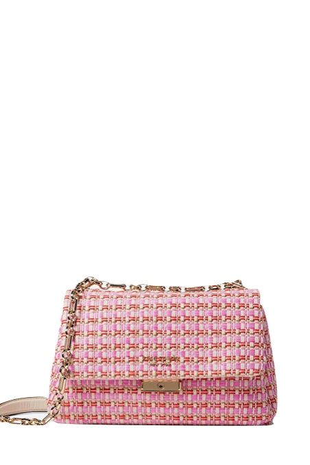 carlyle raffia tweed medium shoulder bag