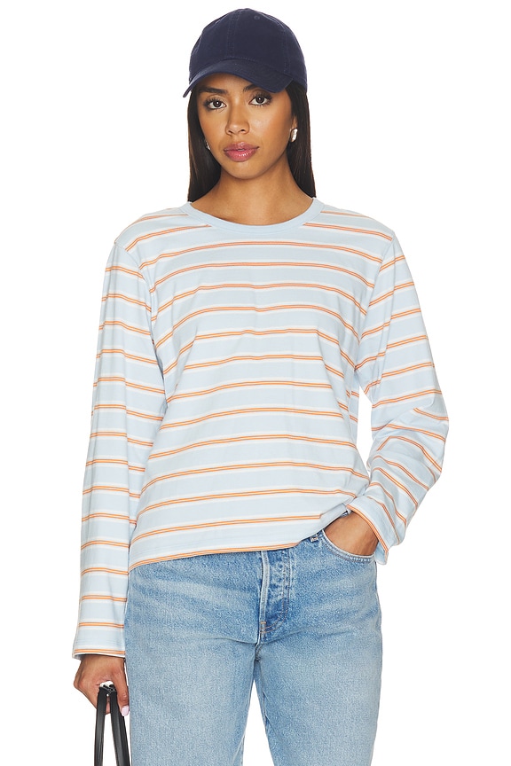 Stripe Long Sleeve Boyfriend Tee