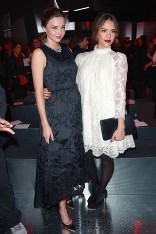 Miranda Kerr And Jessica Alba At Paris Fashion Week AW14, 2014