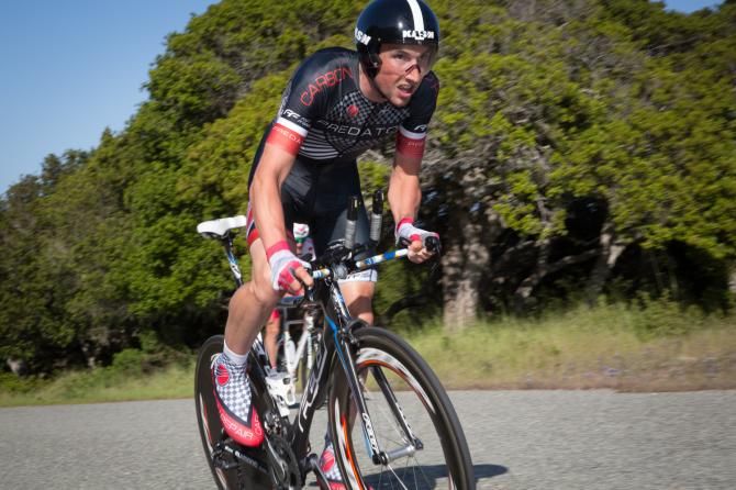 Kirk Carlsen (Predator Carbon Repair) claimed the top spot in the time trial by a seven-second advantage, and the leader's jersey by a 21-second advantage heading into the final stage of the Sea Otter Classic.