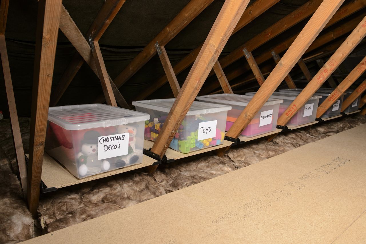 loft ledge storage in a loft 