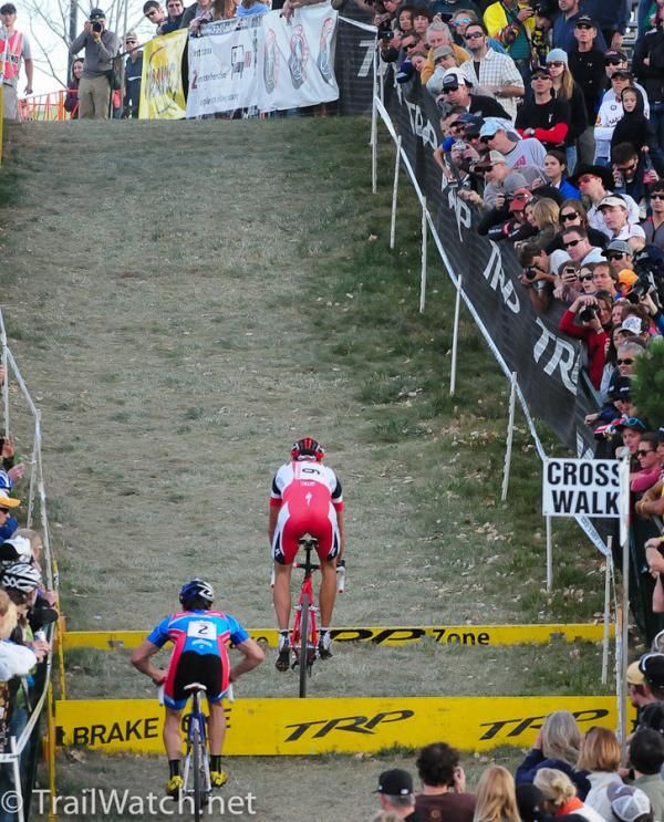 Todd Wells and Tim Johnson had no trouble riding over the barriers.