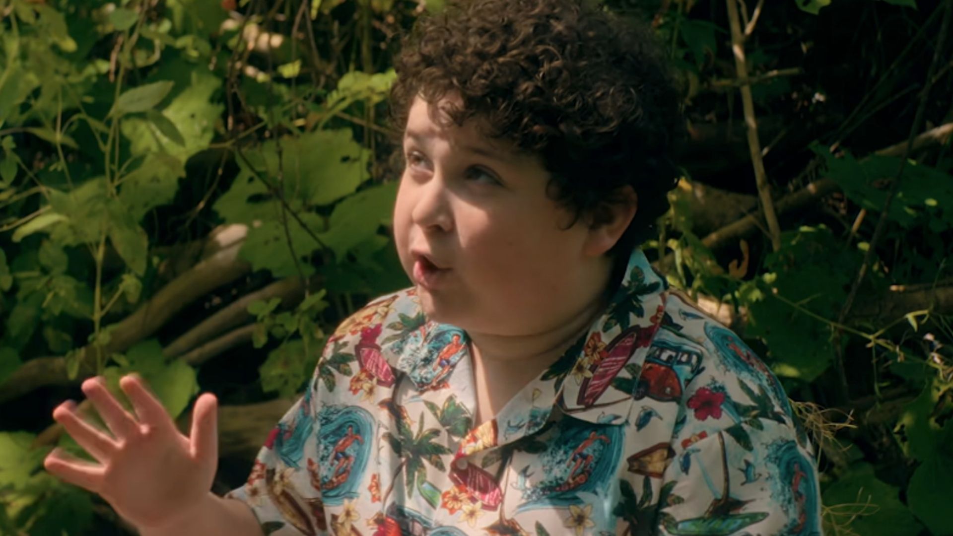 Aaron Harris looking very serious as he delivers a funny line in Tiny Fugitives.