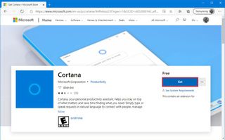 Get Cortana app from Microsoft Store