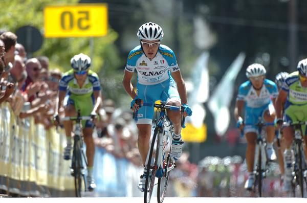 Domenico Pozzovivo hammers up the hill to the line.