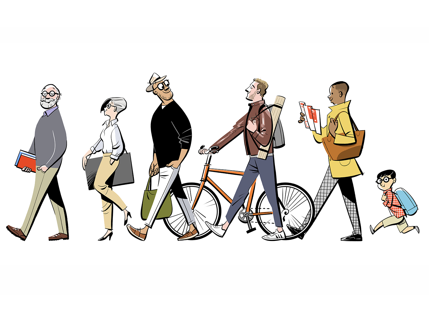 Customers, an illustration by Satoshi Hashimoto