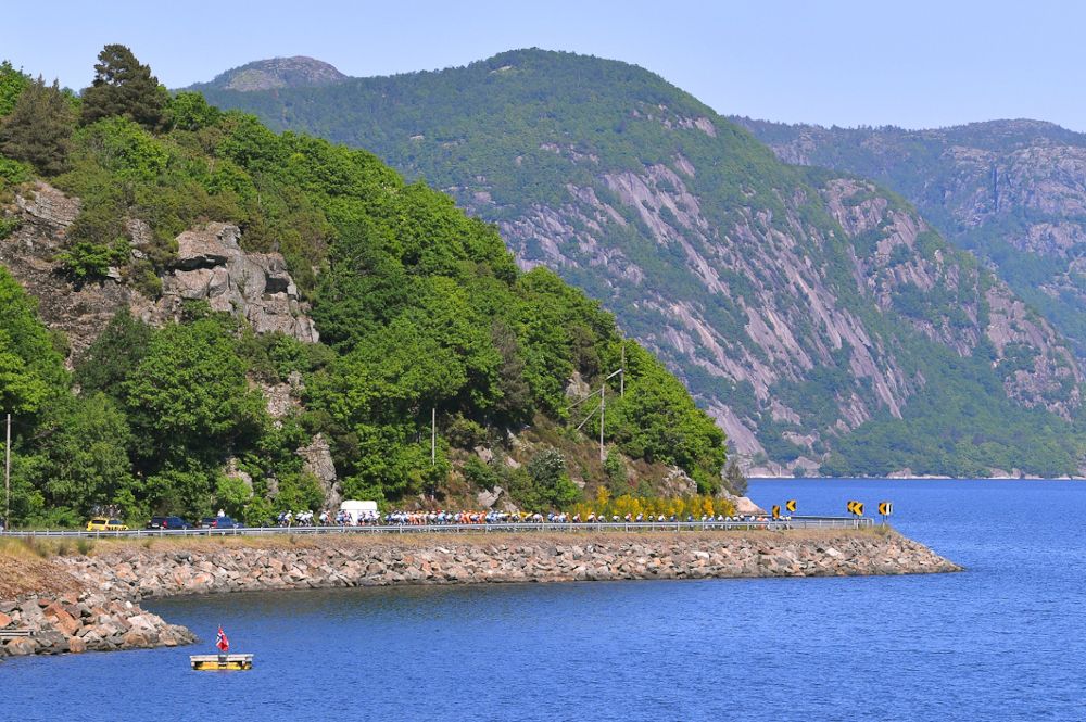 Scenery along the route of stage 3 at Tour des Fjords