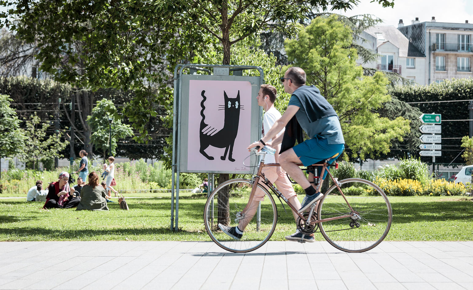 Man on a bicycle outdoors in public