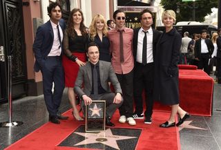 Jim Parsons with his Big Bang co-stars (Chris Pizzello/Invision/AP)