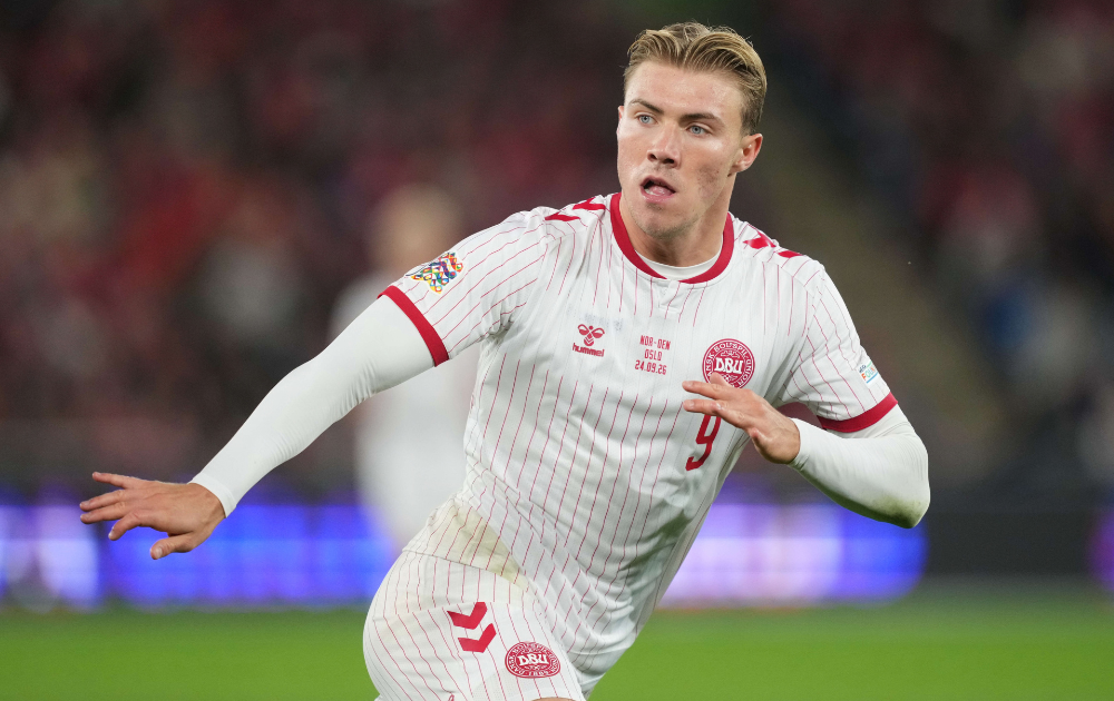 Rasmus Hojlund (Denmark) during Group Stage, UEFA Nations League, Norway and Denmark at Ullevaal Stadion, Oslo, Norway on September 24 2026. 