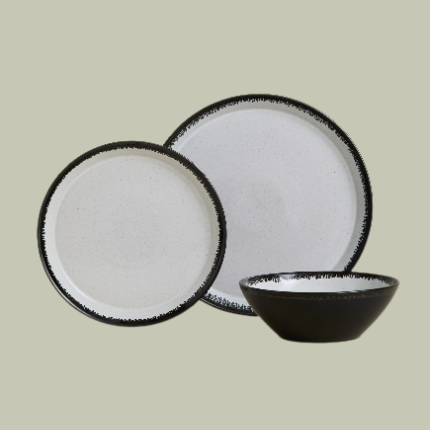 A glazed ceramic dinner set