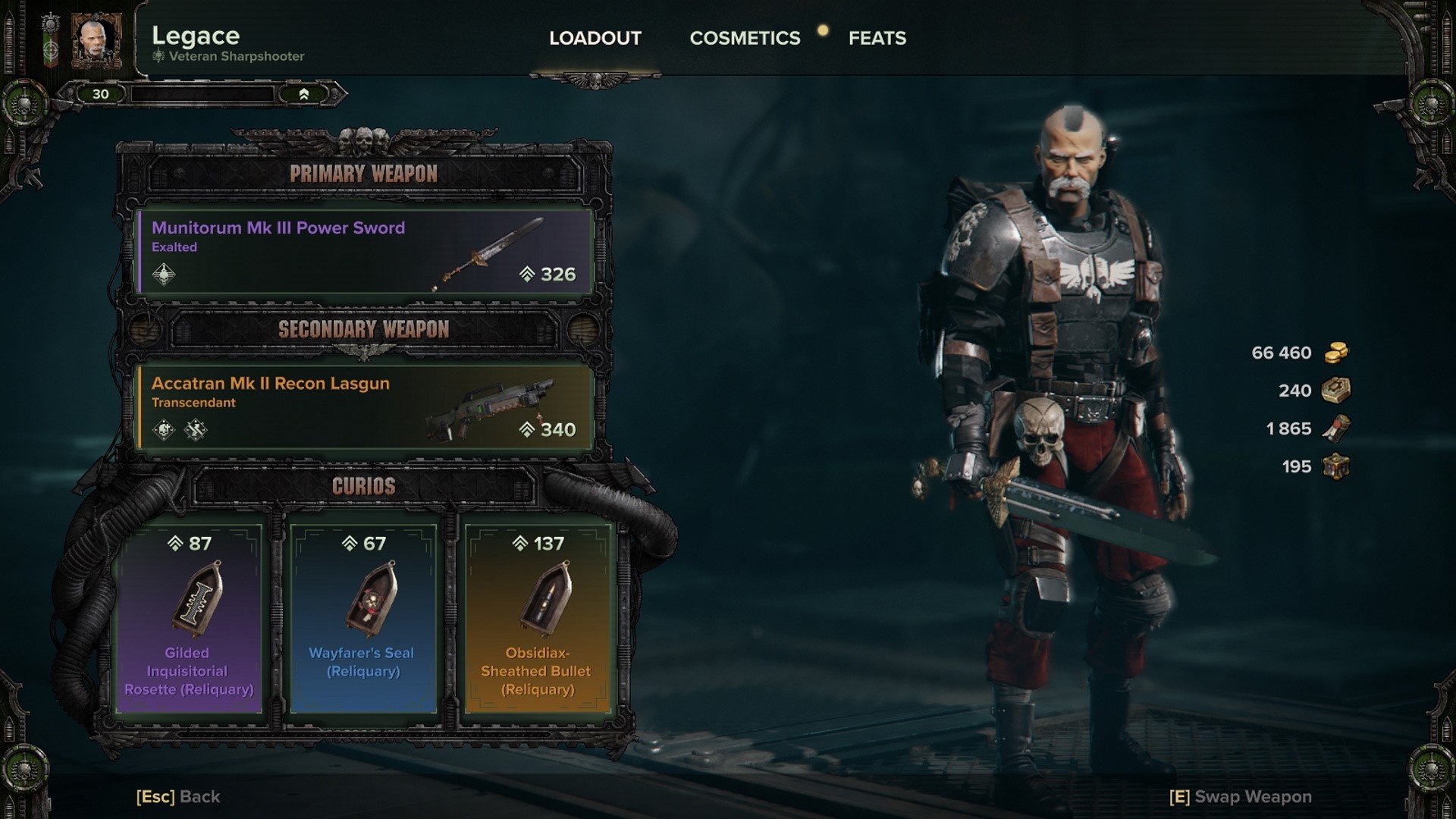 Darktide veteran build - the veteran's character loadout