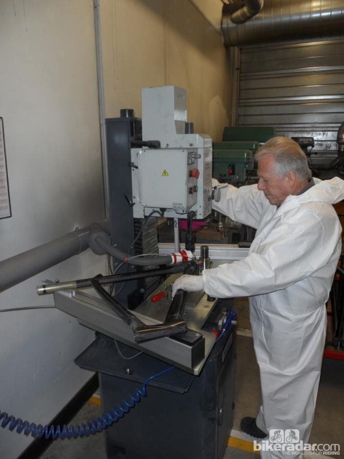 Another round of quality control checks begins. At this stage, every inch of the frame is checked for cosmetic imperfections, and internal examinations and alignment checks are completed