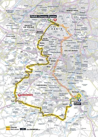 Map for the 2014 Tour de France stage 21