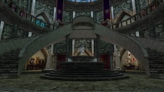 A foyer to the museum added by Legacy of the Dragonborn, one of the best Skyrim Special Edition mods -