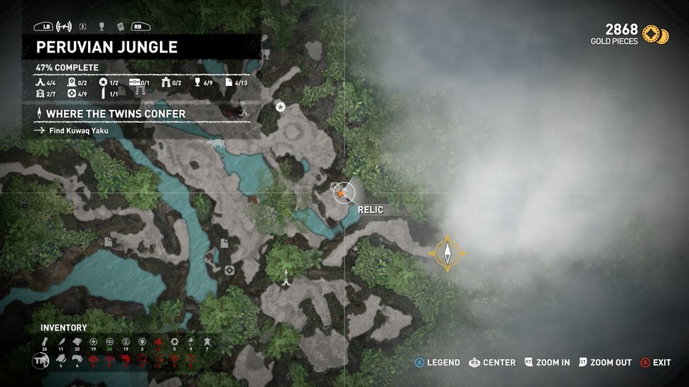 Peruvian Jungle relic, mural, and document locations Complete Shadow