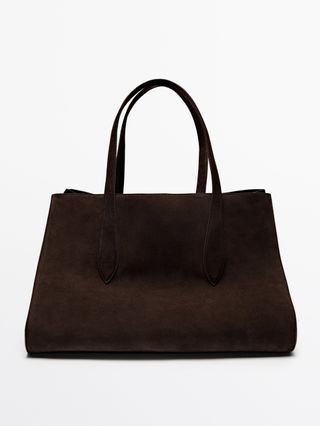 Split Leather Maxi Tote Bag