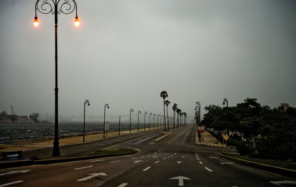 General view of Havana taken as Tropical Storm Laura moves over Cuba on August 24, 2020.