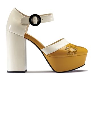 Orla Marianne Mustard Cream Patent Heels, £120