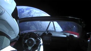 Starman sent pictures home before leaving Earth orbit.