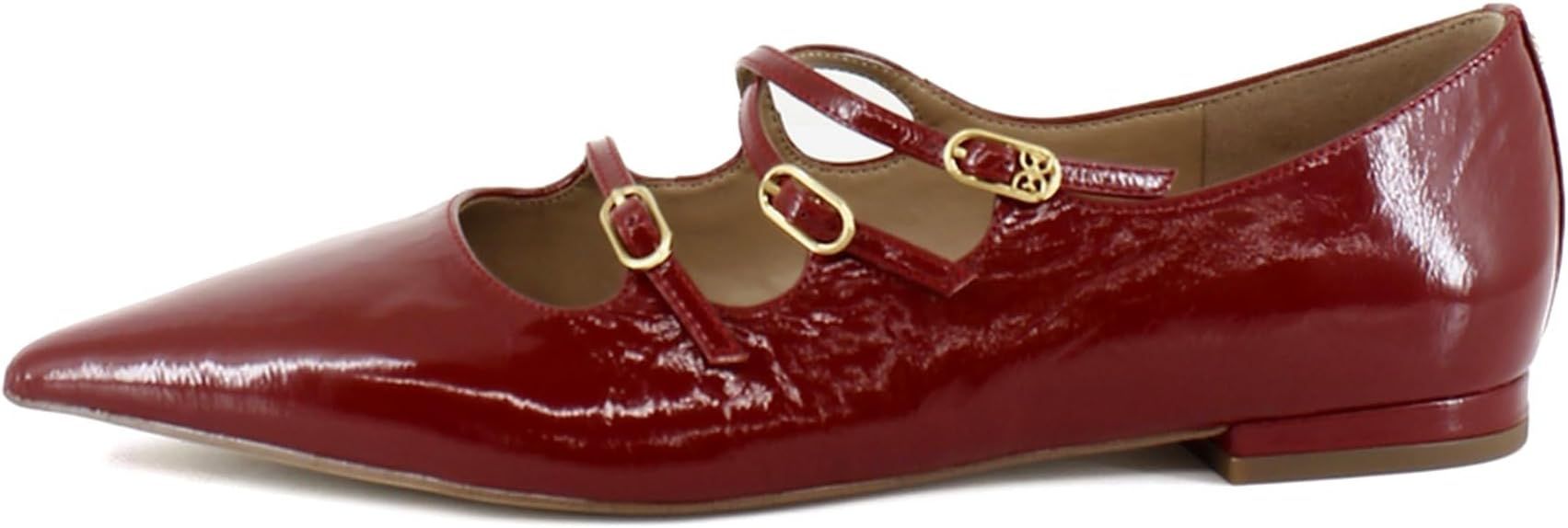 Sam Edelman, Sam Edelman Women's Cass Mary Jane Flat Deep Scarlet 9 Medium