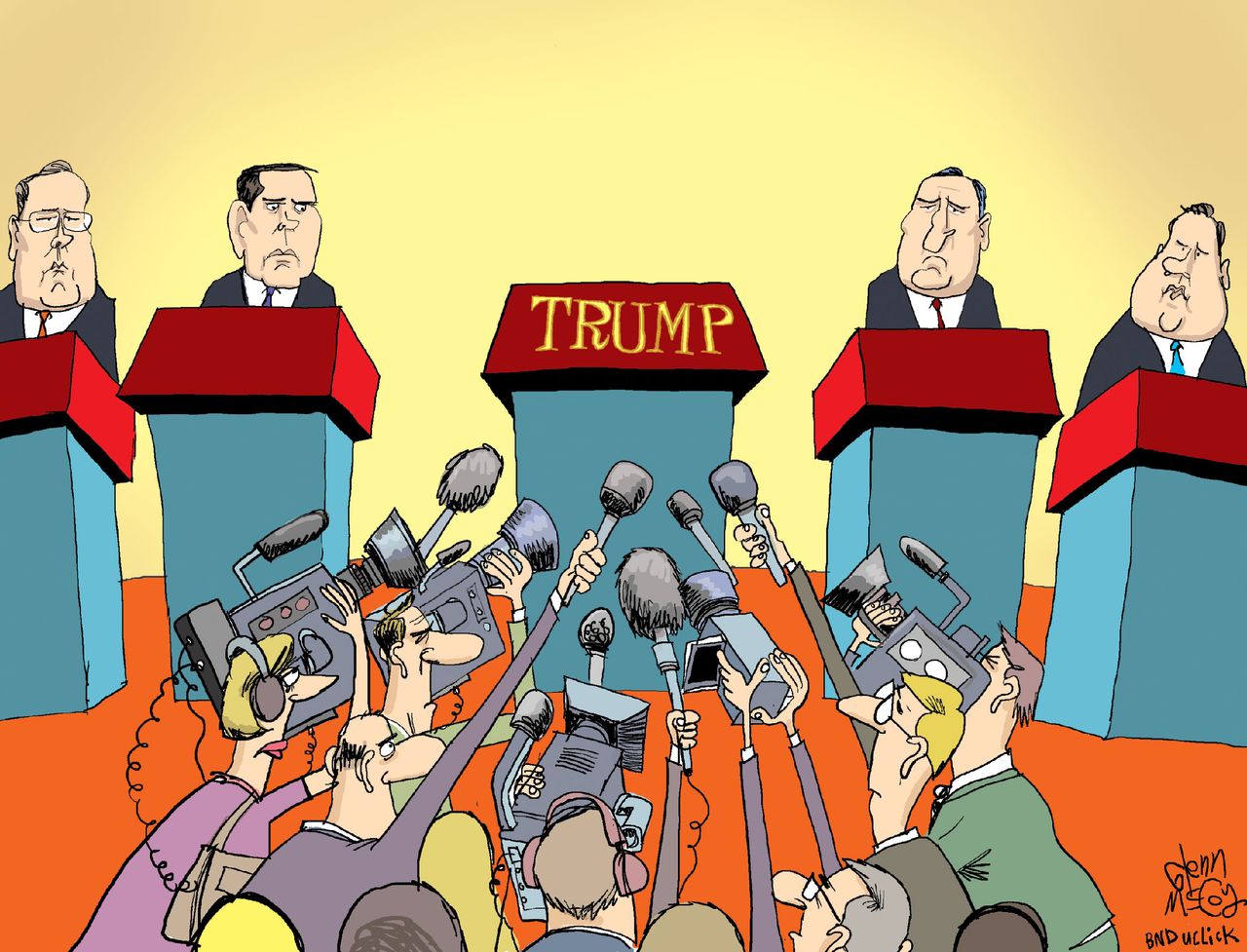 Political Cartoon U.S. Trump Fox Debate