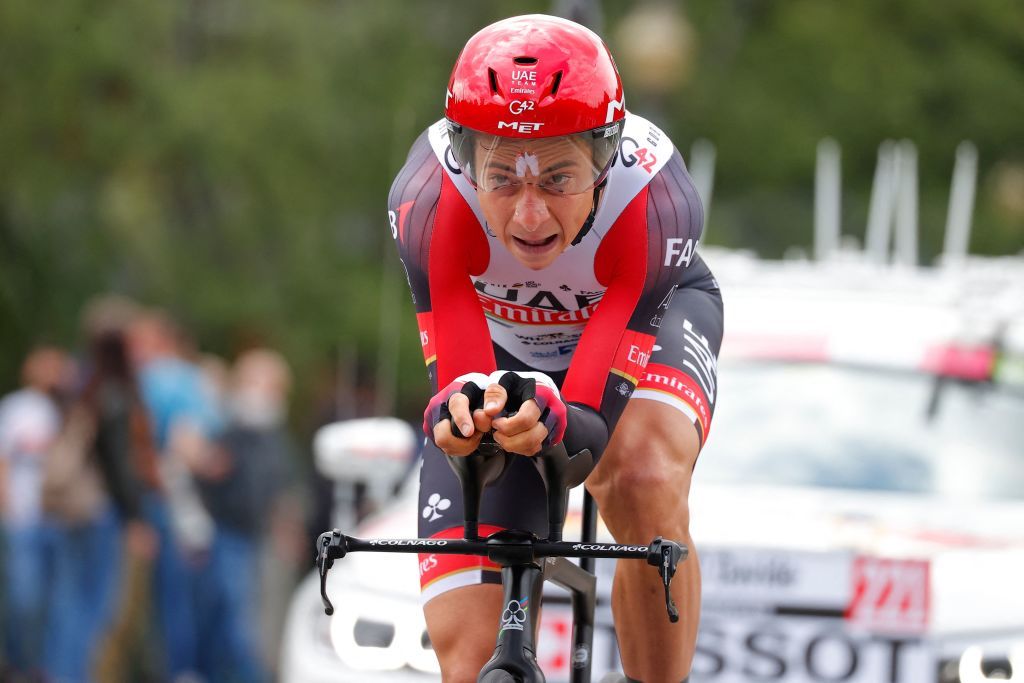 Team UAE Emirates rider Italys Davide Formolo competes in the first stage of the Giro dItalia 2021 cycling race a 86 km individual time trial on May 8 2021 in Turin Photo by Luca Bettini AFP Photo by LUCA BETTINIAFP via Getty Images