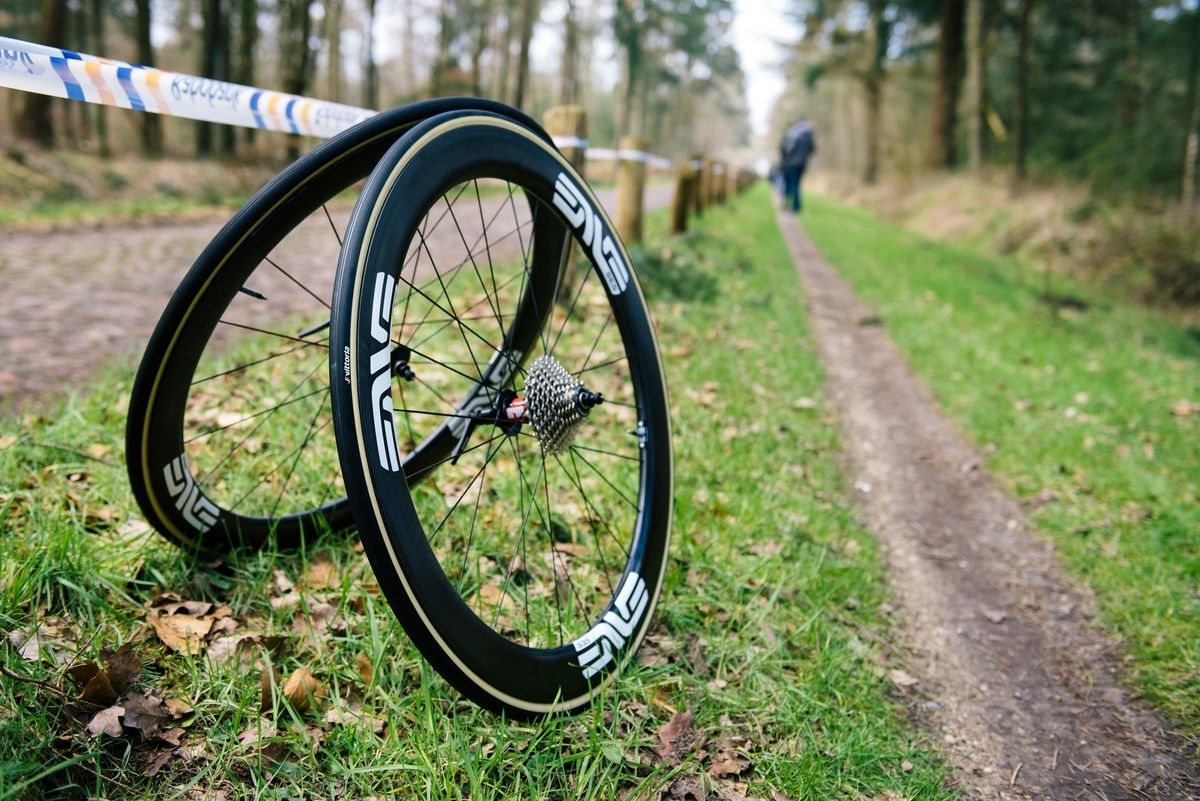 Spare Enve wheels for the Cervelo Bigla team