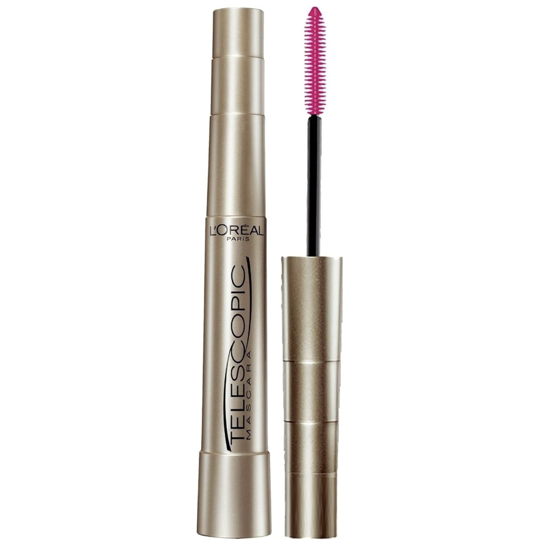 L’oreal Paris Makeup Original Telescopic Mascara, Separating Mascara Volume and Length Formula, Washable, Blackest Black, 0.27 Fl Oz., 1 Count