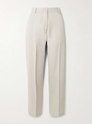 Cotton and Wool-Blend Twill Straight-Leg Pants