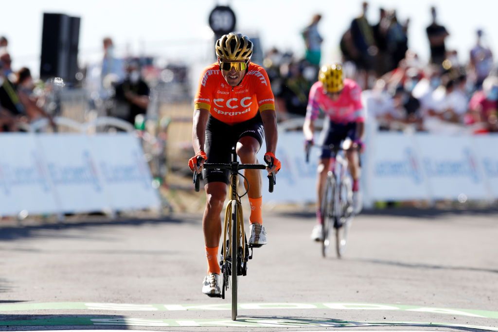 GARD FRANCE SEPTEMBER 03 Arrival Greg Van Avermaet of Belgium and CCC Team during the 107th Tour de France 2020 Stage 6 a 191km stage from Le Teil to Mont AigoualGard 1560m TDF2020 LeTour on September 03 2020 in Gard France Photo by Sebastien Nogier PoolGetty Images