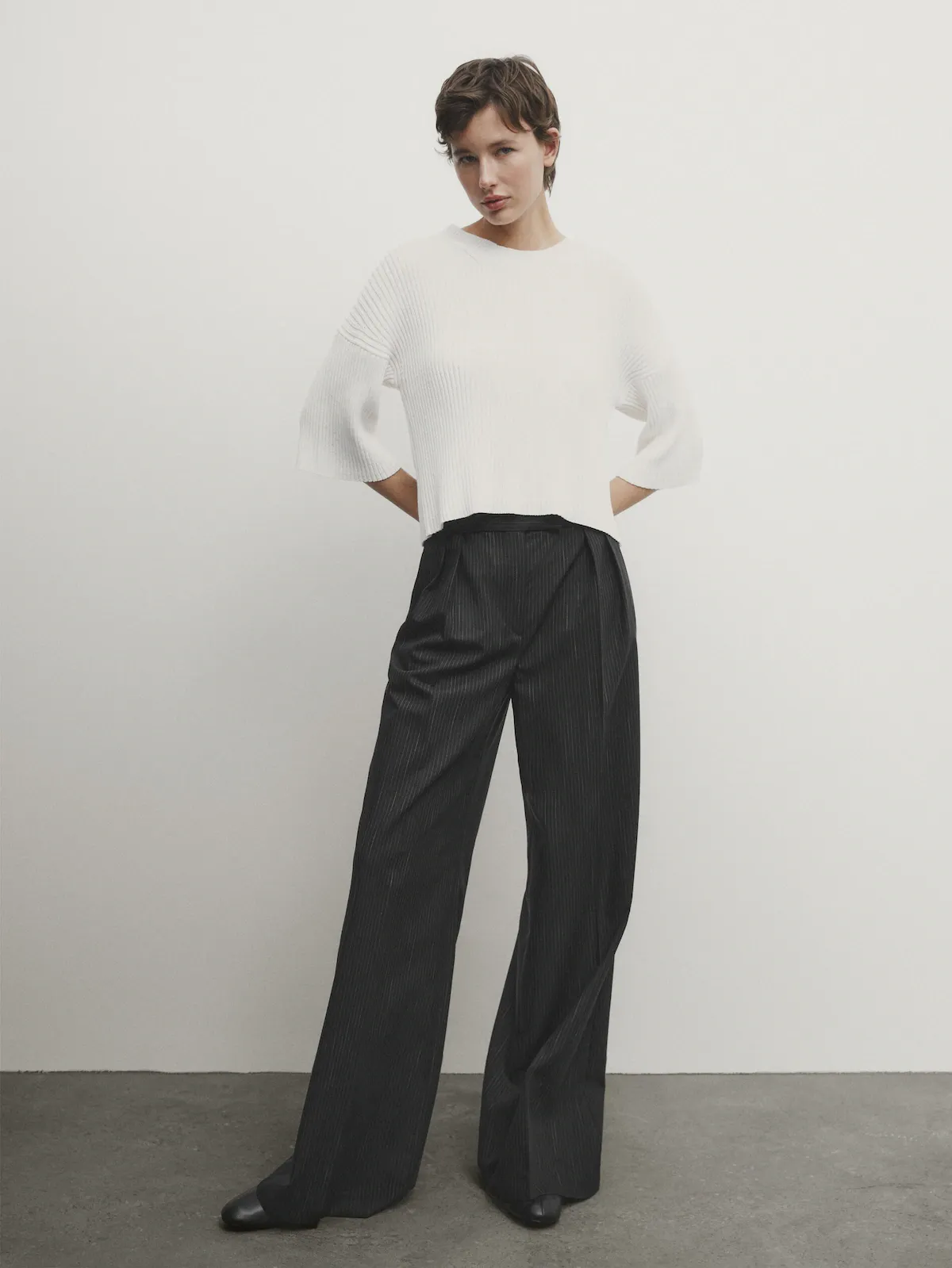 pinstripe trousers