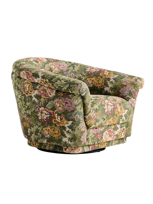 Jeane Gwendolyn Tapestry Rolled-Edge Swivel Chair
