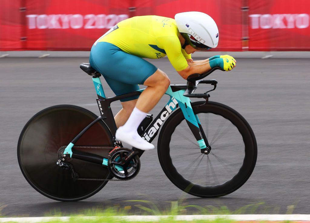 OYAMA JAPAN JULY 28 Grace Brown of Team Australia rides during the Womens Individual time trial on day five of the Tokyo 2020 Olympic Games at Fuji International Speedway on July 28 2021 in Oyama Shizuoka Japan Photo by Tim de WaeleGetty Images