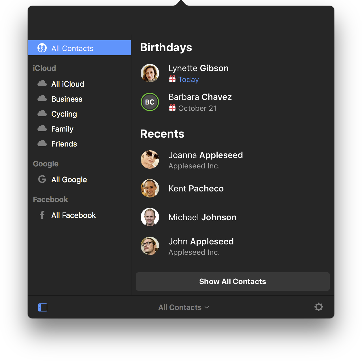 Cardhop Mac groups