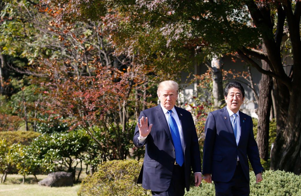 Donald Trump and Shinzo Abe.