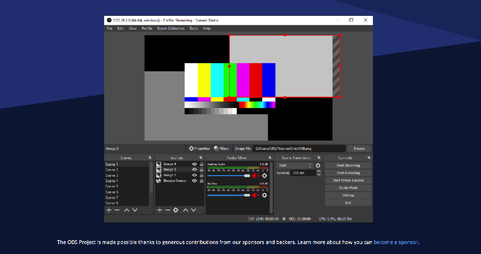 Screenshot of OBS Studio website