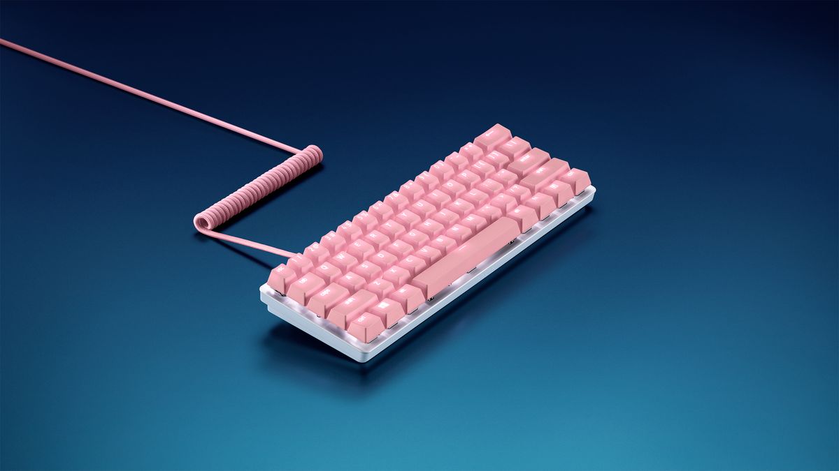 Razer PBT keycaps with coiled cable in multiple colour combinations