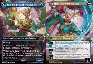 pre and post spark Tamiyo from MTG Modern Horizons 3
