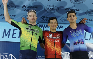 With victory at Tour d'Grafton, Alfredo Rodriguez (centre) moves into men's overall lead of 2023 American Criterium Cup