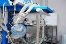 An oxygen mask at a hospital.