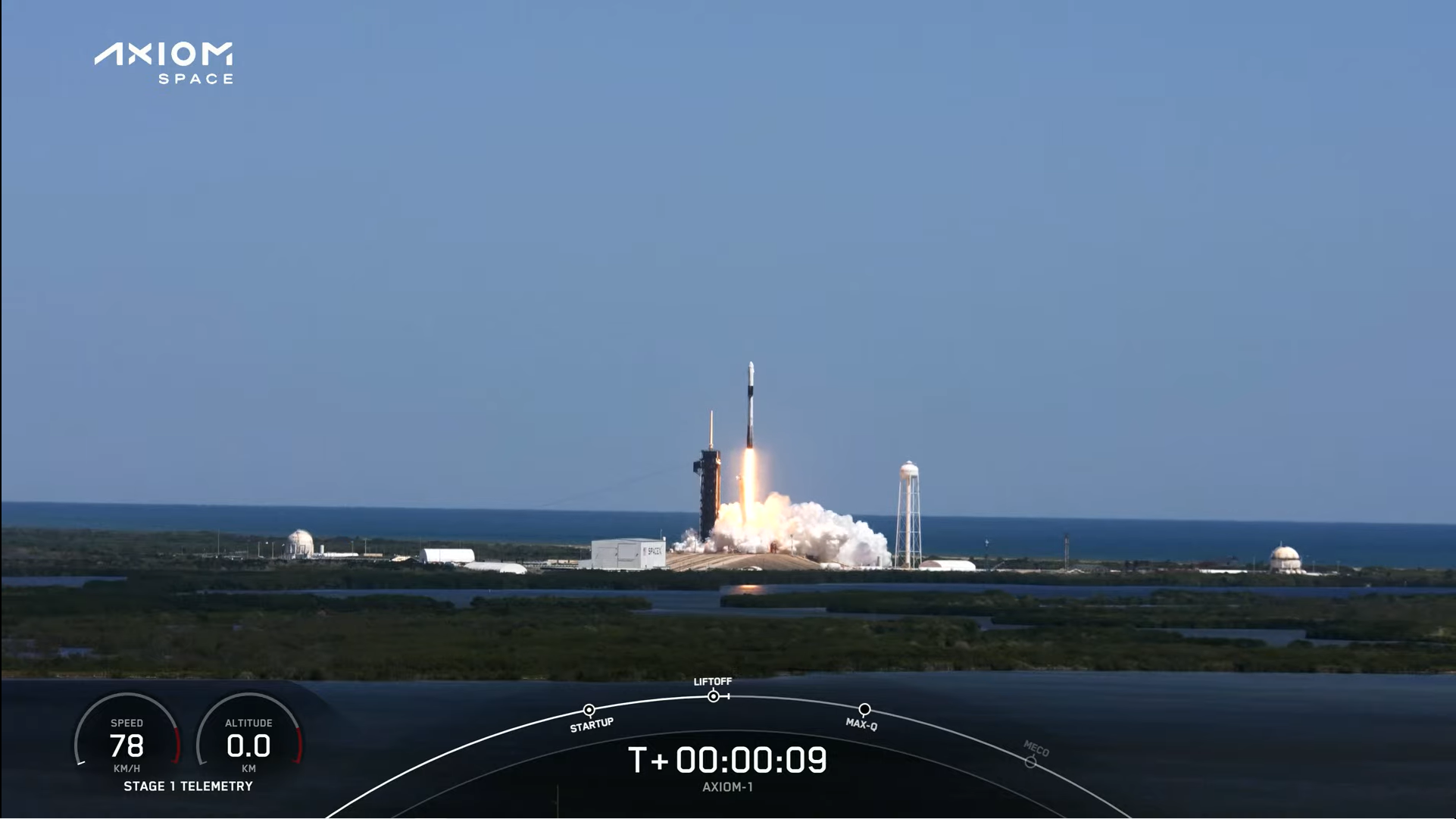 Liftoff for Ax-1 on April 8, 2022.