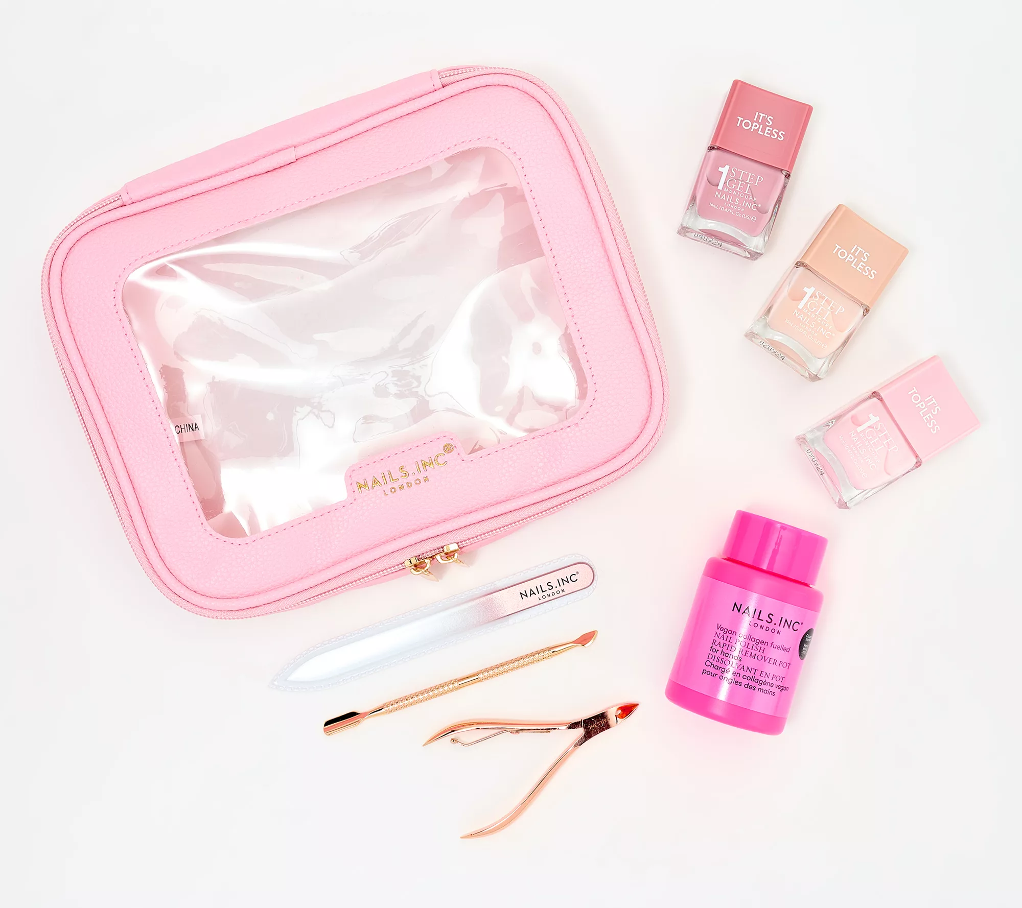 Nails.inc &amp;quot;it&#039;s Topless&amp;quot; 7-Piece Manicure Set With Bag