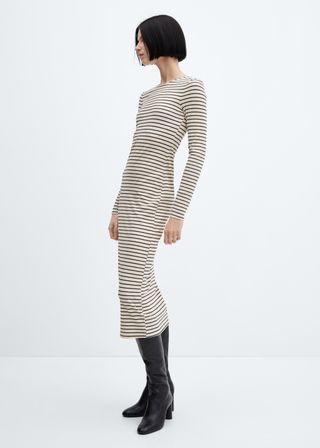 Striped ribbed dress